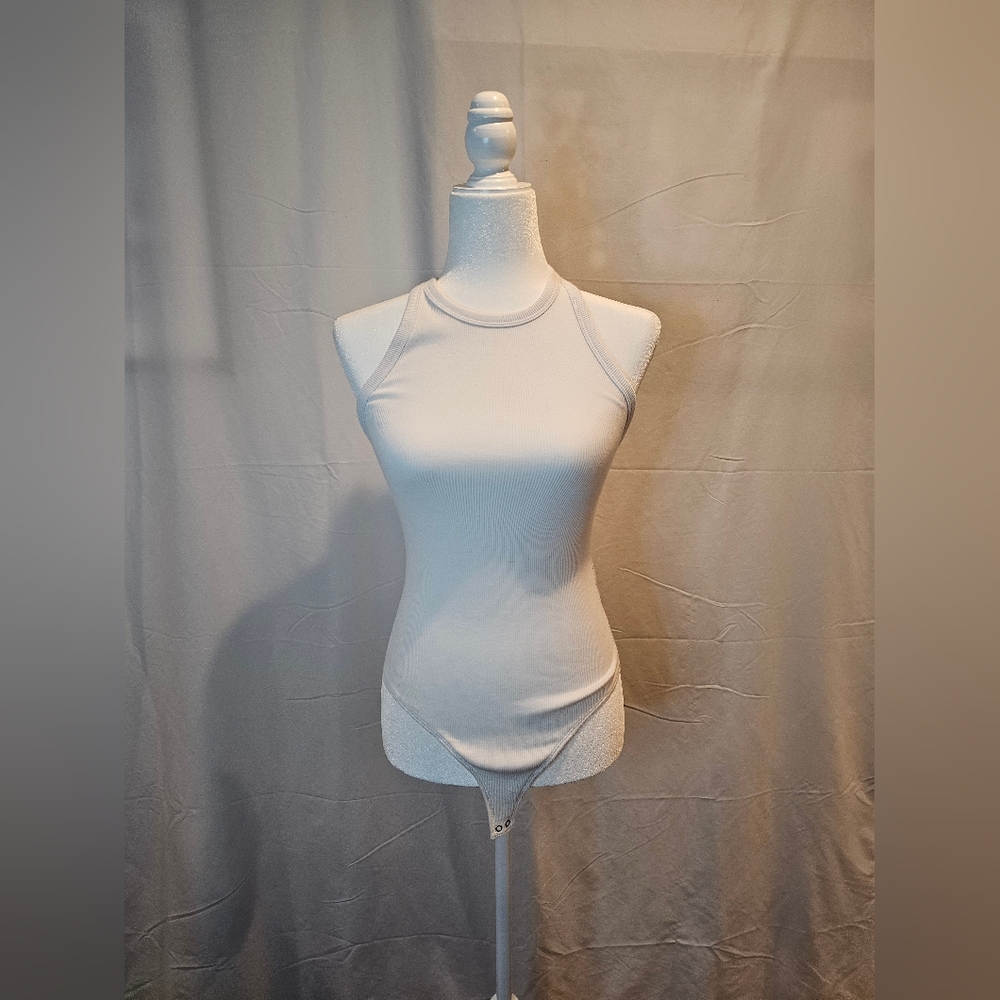 Abercrombie & Fitch Soft Ribbed Bodysuit White Size S